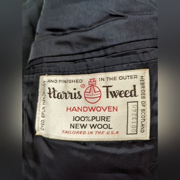 Vintage Land's End Harris Tweed Blazer Jacket Men 42R - Picture 2 of 6